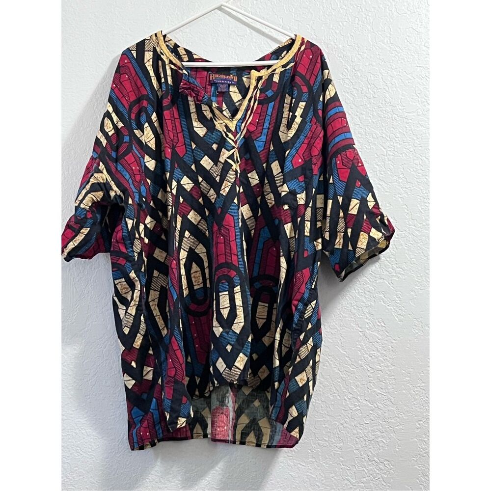 Highland Outfitters Cultural Shirt  SIZE:OneSize Fits All  black red GOLD DESIGN